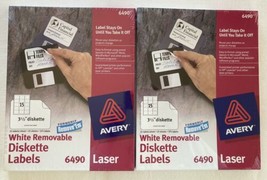Lot of 2 Avery 6490 Remove &#39;Em Removable 3.5&quot; Diskette Labels 375 Each 7... - $24.74