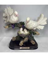 Meerchi White Dove Family With Babies Figurines With Wood Base - $1,009.45 MXN
