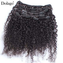 3B 3C Kinky Curly Clip In Hair Extensions Human Hair Afro Kinky Curly Clip Ins B - £41.14 GBP+