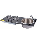 Boat Caravan RV 2 Burner LPG Gas Stove Hob and Sink Combo 790*340*150mm ... - $607.35 CAD