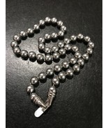 Kissaka Grey Gray Glass Pearl Bead Necklace - Nice 16” Signed - $277.12 MXN
