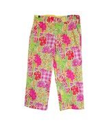  Vtg Lilly Pulitzer Size 4 Capri Pants Palm Beach Fit Colorful White Lab... - $37.17