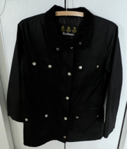 Barbour Original Black Tartan Cotton Utility Jacket Corduroy Collar (4) - $50.49