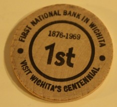 Vintage First National Bank In Wichita Wooden Nickel Kansas - £4.74 GBP