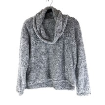 So Womens Juniors Faux Fur Fleece Pullover Top Sweater Cowl Neck Gray S - £15.09 GBP