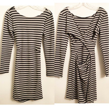 New Rory Beca Striped Crossover Back Long Sleeve Stretch Knit Dress Size M - $17.50