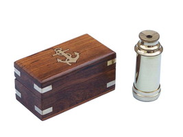 [Pack Of 2] Deluxe Class Scout&#39;s Brass Spyglass Telescope 7&quot;&quot; w/ Rosewood Box - £65.48 GBP