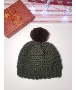 Handmade Wool Crochet Beanie Hat with Pompom - $20.58 CAD