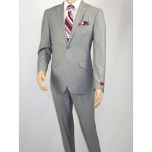 Men RENOIR suit Solid Two Button Business or Formal Slim Fit 202-2 Light gray image 15