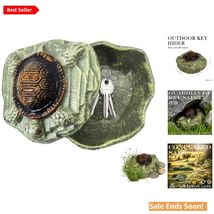 Cast Iron Turtle Hidden Key Hider Decorative Garden Outdoor Key Safe in ... - $40.54