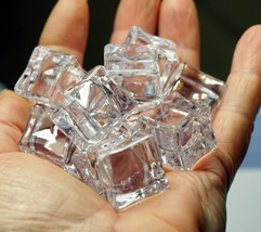 19 mm Glass CLEAR ICE CUBES, Transparent Ice Cubes For Craft, Party Home... - $7.99