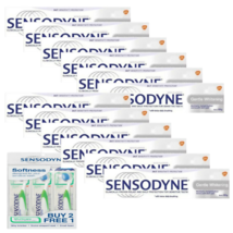 Sensodyne Toothpaste Gentle Whitening Sensitive Teeth 100g x 12 + 3x Toothbrush - £100.36 GBP