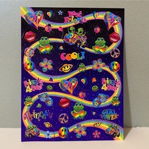 Vintage Lisa Frank Zoomer &amp; Zorbit Aliens Frogs Rainbow Sticker Sheet S392 - £114.09 GBP