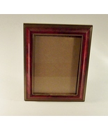 Vintage Burnes Picture Frame 5x7 Photo Burgundy Black Gold Accents   - $9.99