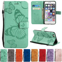 Butterfly Magnetic Flip Leather Wallet Stand Case Cover For iPhone X 5 6 7 8Plus - £41.67 GBP