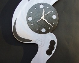 Hand-Crafted Abstract Retro Modern Steel Wall Clock - Squigg - $115.00