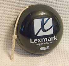 Duncan yoyo with Lexmark Carpet Mills advertising Black/white good string  - $15.00