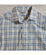 Haggar Mens Shirt Size L Yellow/Blue Plaid Long Sleeve Button Down 100% ... - $165.75 MXN