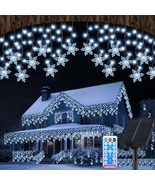 Retisee Solar Christmas Snowflake Lights, 49.21Ft 418 LED Snowflake Icic... - £74.11 GBP