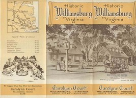 Carolynn Court Brochure Route US 60 Williamsburg Virginia 1950 - £17.86 GBP