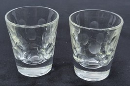 AP) Vintage Pair of Etched Pebble Dots Shot Glasses - $9.89