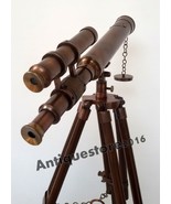Antique KELVIN &amp; HUGHES LONDON 1917 Solid Nautical Telescope w/ Wooden T... - £60.87 GBP