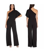 ADRIANNA PAPELL Black One-Shoulder Jumpsuit Size 2 cocktail party formal - $126.03 CAD