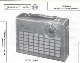 1957 TRUETONE D3784A Portable AM Tube RADIO Photofact MANUAL D3785A Rece... - $10.88
