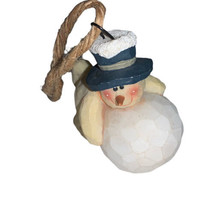 Frosty Snowman Hugging Snow/Golf Ball Christmas Holiday Tree Hanging Ornament - £6.97 GBP