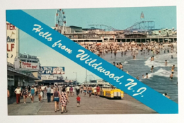 Hello from Wildwood Boardwalk Ferris Wheel New Jersey NJ Freeman Postcard c1970s - £7.85 GBP