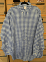 BROOKS BROTHERS Plaid Button Down Shirt-Blue/White Dress L/S EUC Large - $15.05