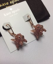 Kate Spade Rose Gold imagination pave pig Earrings w/ KS Dust Bag New - £32.89 GBP