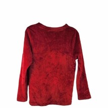 allbrand365 designer Womens Plush Applique Long Sleeve Top Size Small Color Red - £19.13 GBP