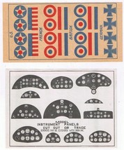 WW1 Aircraft Roundels &amp; Instrument Panels ID Sheet - $3.56