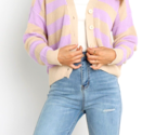 Petal and Pup Frosting Long Sleeve Cardigan - Lilac, S/M - $23.01