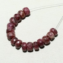 25.15cts Natural Ruby Faceted Rondellle Beads Loose Gemstone 16pcs Size 6mm - £7.10 GBP