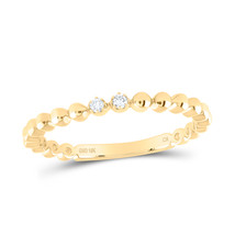 10K YELLOW GOLD ROUND DIAMOND 2-STONE STACKABLE BAND RING .03 CTTW - £133.90 GBP