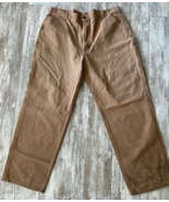 Carhartt Men&#39;s Pants Size 42x34 Loose Original Fit Brown Canvas B11 BRN - $19.98