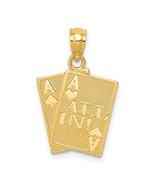 14K Yellow Gold Aces &quot;All In&quot; Pendant - €188,76 EUR