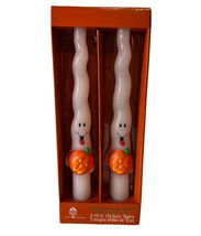 American Greetings 10&quot; Halloween Taper Candles Ghosts W/Pumpkins Decorations NEW - £18.32 GBP