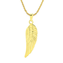 Intricate Detailed Wing Gold Plated Sterling Silver Pendant Necklace - £15.36 GBP