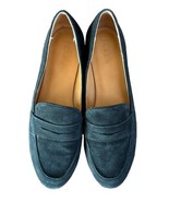 J Crew Women&#39;s Suede Black Slip On Penny Loafers Size 7.5 - $461.93 MXN