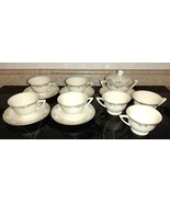 13pc Antique Edwin M Knowles 1930&#39;s China Hostess Tea &amp; Creamer Set *SOM... - £47.18 GBP
