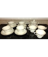 13pc Antique Edwin M Knowles 1930&#39;s China Hostess Tea &amp; Creamer Set *SOM... - $1,140.26 MXN