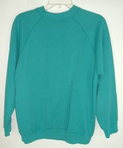 Vintage Sweatshirt Blank Teal XL 90s Tultex Raglan Sleeves USA street wear - $29.69