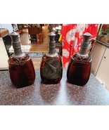 Vintage Danish Silversmith Amber Decanter Set Swordfish Rye Scotch - $217.23 CAD