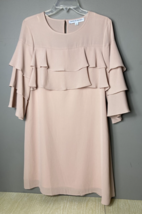 Emma and Michele Dress Womens Size Small Pink Blush Ruffles Lined Wedding Guest - £15.35 GBP