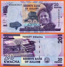 MALAWI  2016 UNC 20 Kwacha Banknote Paper Money Bill P- 63c - £0.78 GBP