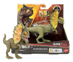 Jurassic World Epic Attack Dilophosaurus 7.5&quot; Figure with Light &amp; Sound NIB - £20.35 GBP