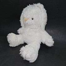 Costco White Bunny Rabbit Plush 13&quot; Stuffed Animal Toy Tan Nose Sewn Eye... - £13.94 GBP